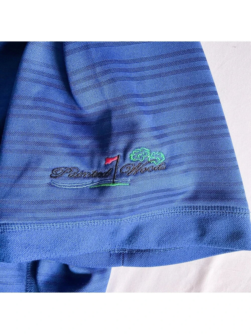 Adidas Climalite Blue Golf Polo Shirt Painted Woods Embroidered Logo size Large